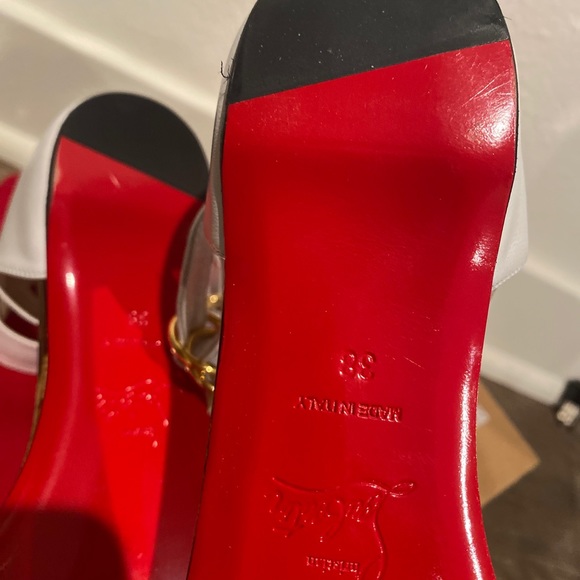 LOUBOUTIN TRES BEA BLACK WHITE LEOPARD PRINT FLAT - Picture 6 of 6